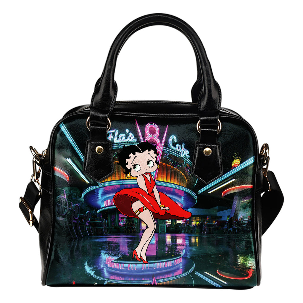 betty boop black handbag with rhinestones