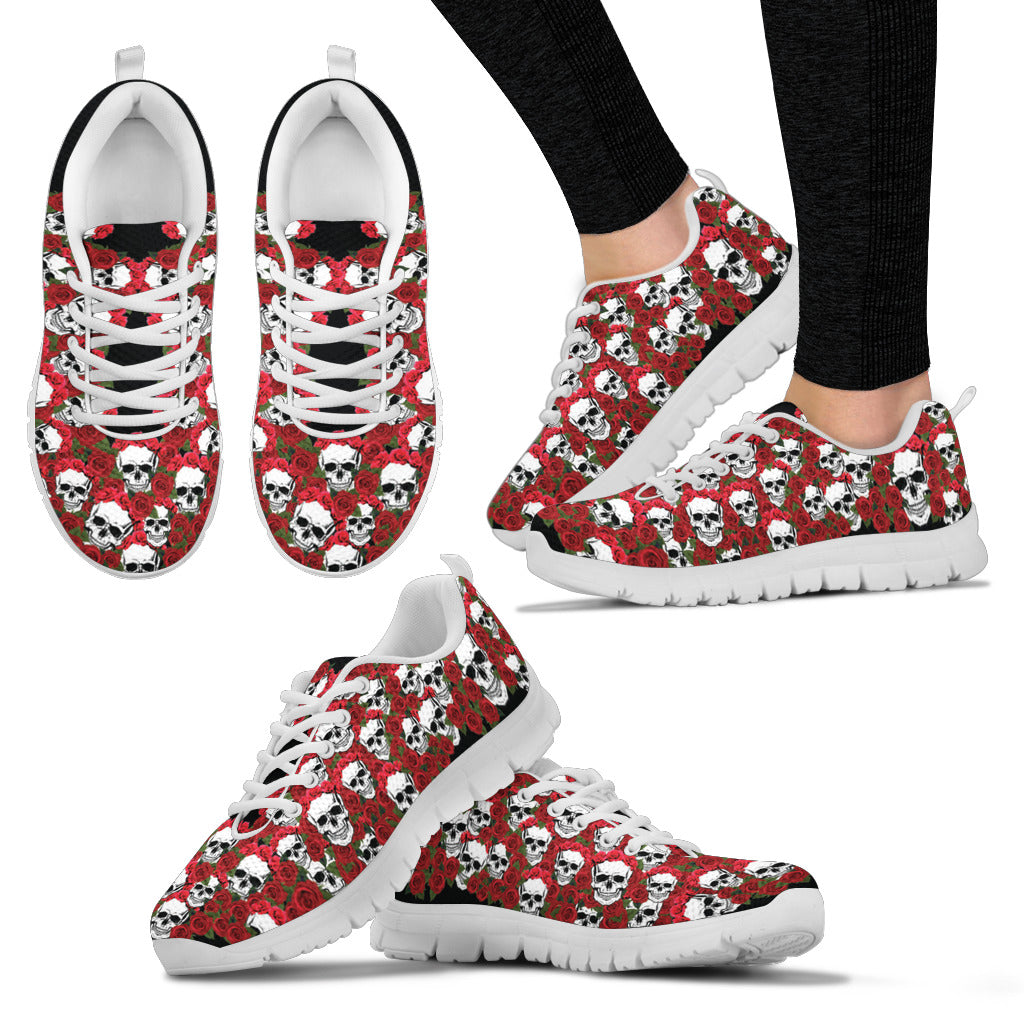 Roses Skull Shoes Sneakers for Women – uscoolprint