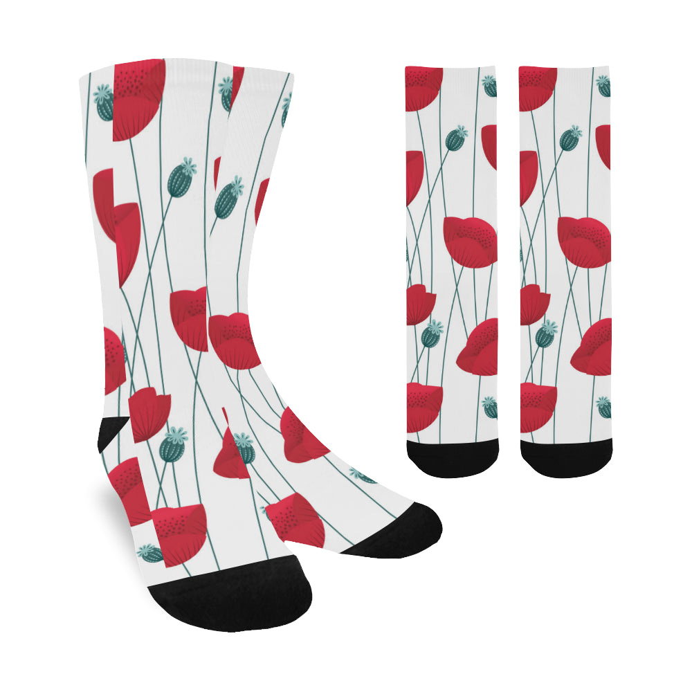 Poppy Flower Socks Uscoolprint