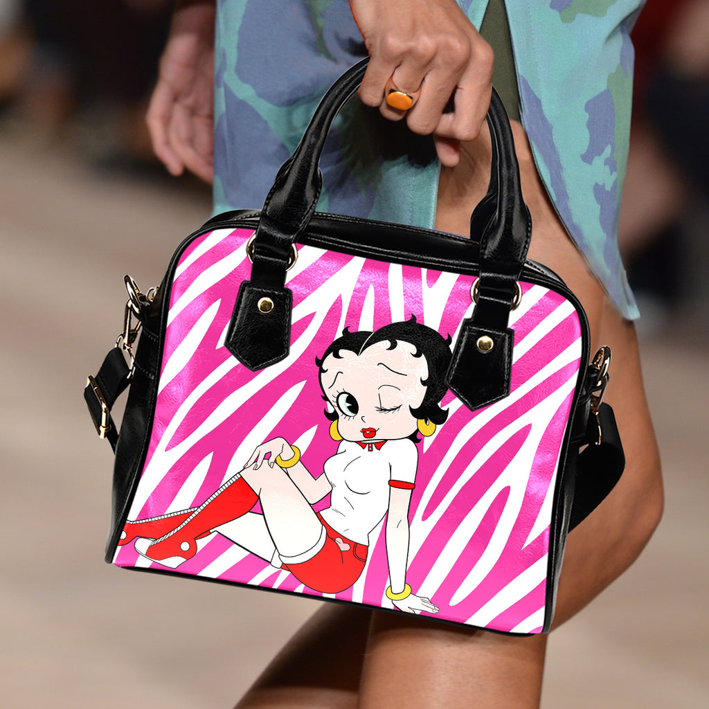 betty boop black handbag with rhinestones