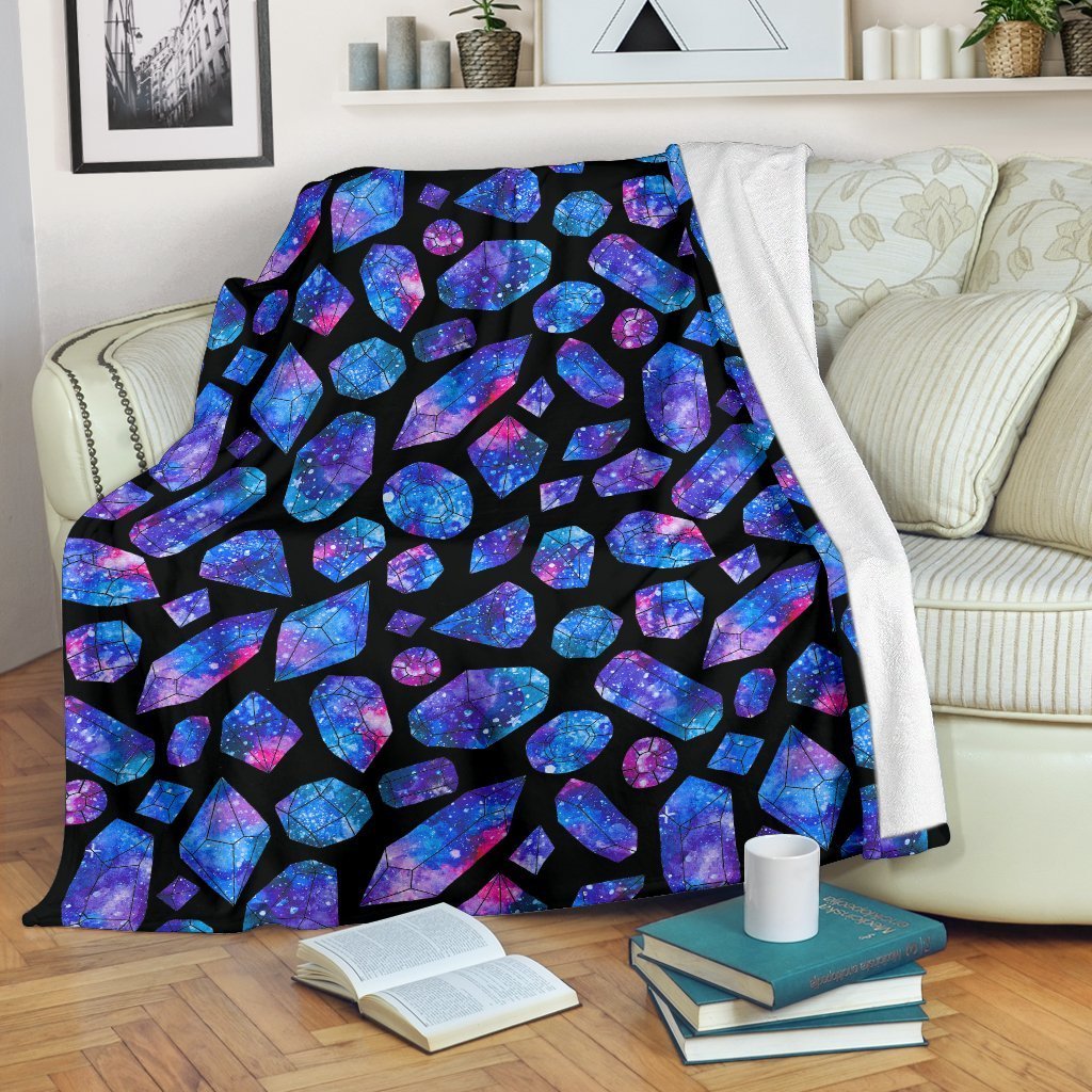 Blue Crystal Cosmic Galaxy Space Print Blanket KTSR ...