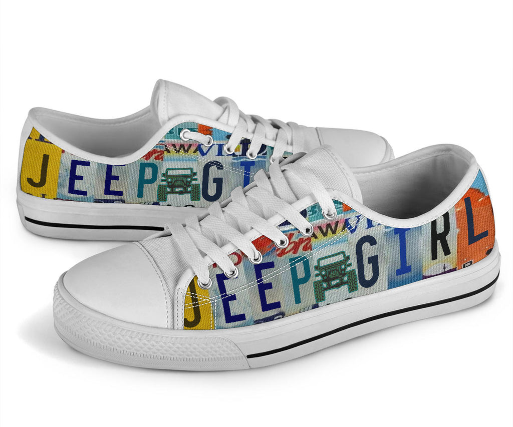 Jeep Girl Low Top Shoes License Plate Sneakers For Women – uscoolprint