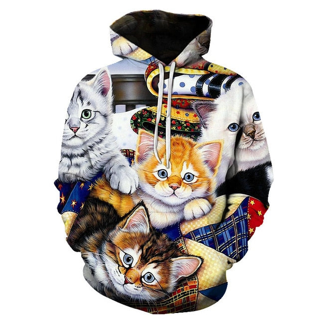 Black White Cats Hoodie – uscoolprint