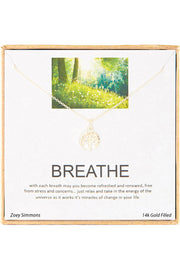 14k Gold Plated Boxed 'Breathe' Inspiration Necklace