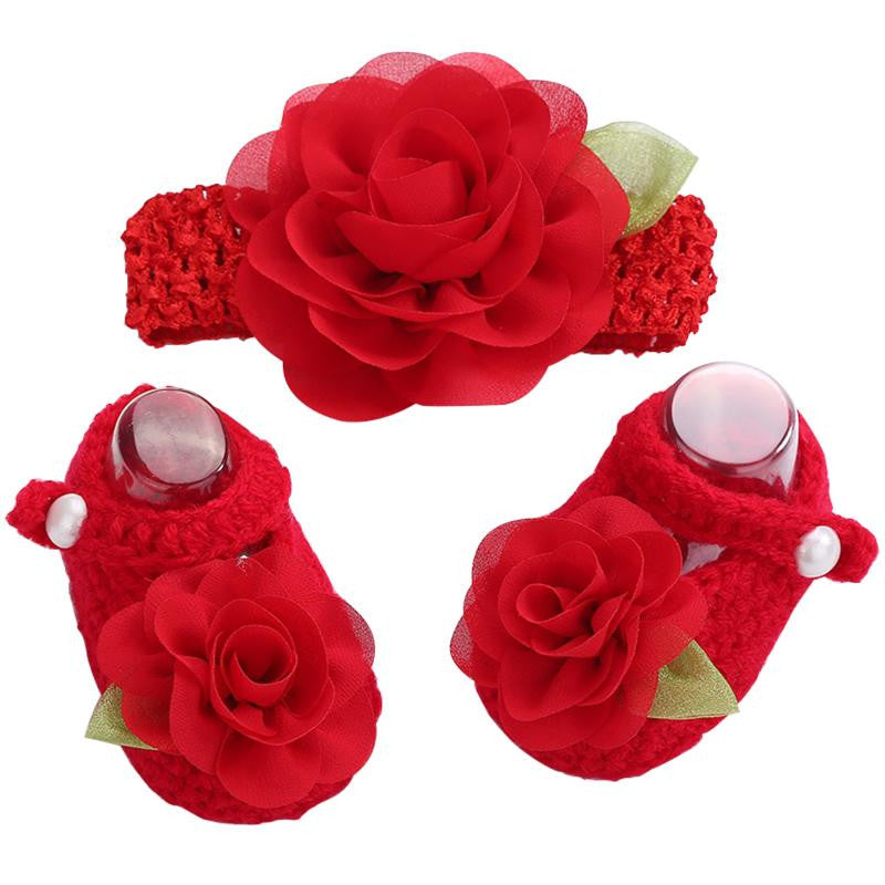 red flower shoes