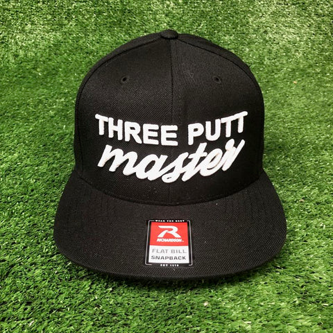 Three Putt Master Flat Brim Snapback - Black The Back Nine Online - Custom HeadCovers & Custom Golf Bags