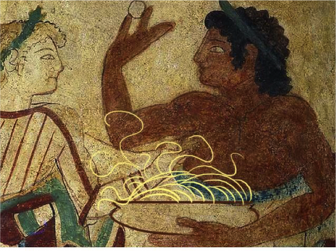 Pasta being made in an Etruscan tomb