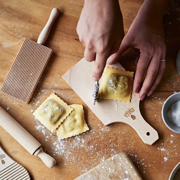 pasta evangelists - how to make ravioli - cutting out ravioli