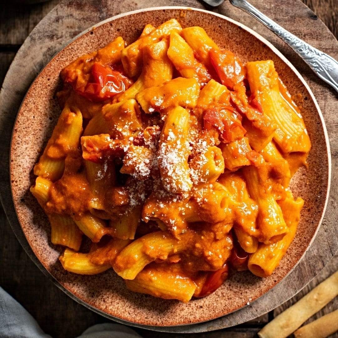 Rigatoni with a Datterini Tomato & Mascarpone Sauce | Pasta Evangelists