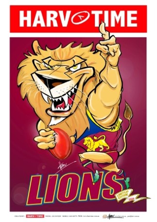 Brisbane Lions Mascot Harv Time Poster