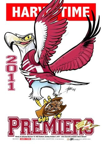 Manly Sea Eagles 2011 Nrl Premiers Harv Time Poster