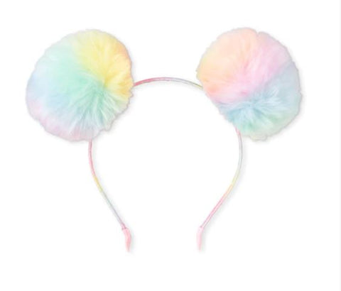 Rainbow Faux Fur Pom Pom Headband Boutique Head Band Lil Kink Boutique - roblox head with rainbow hair