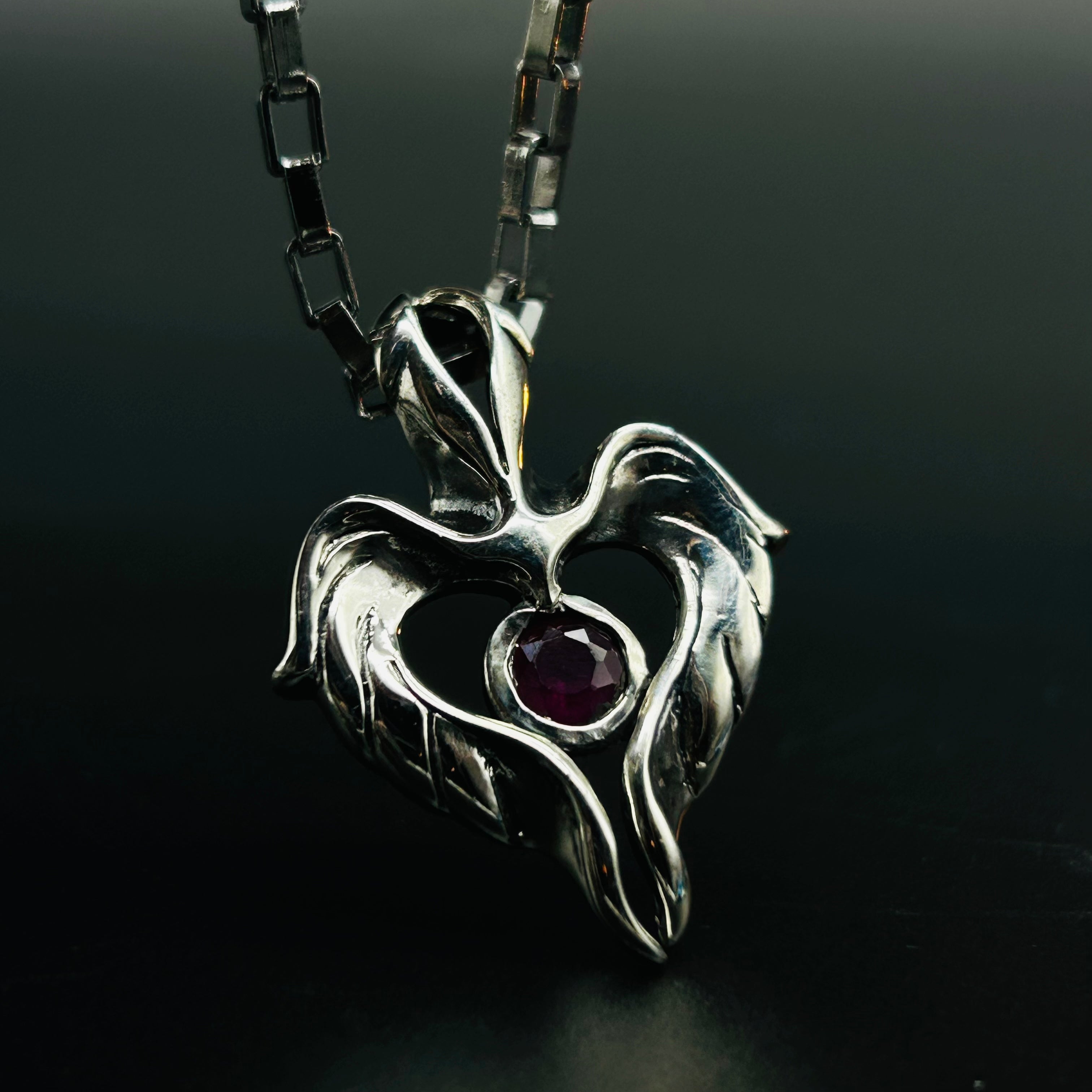 Winged Heart Sterling Silver Pendant