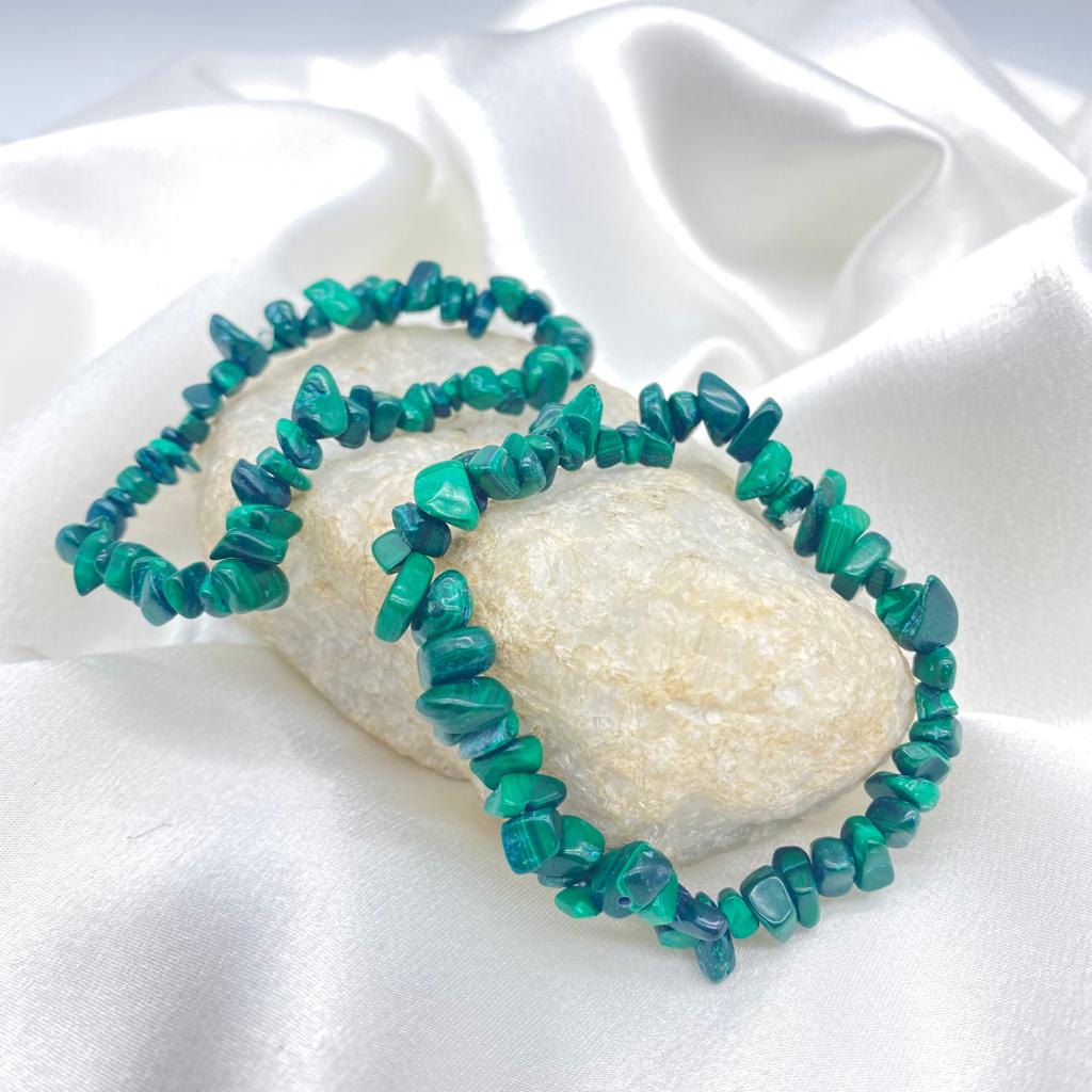 Malachite Chip Gemstone Bracelet