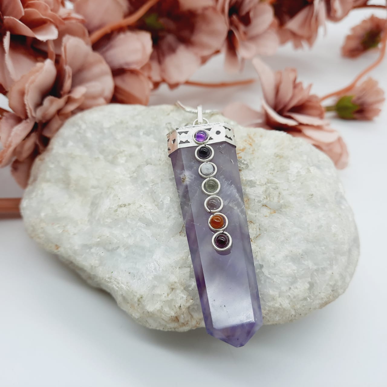 Amethyst Chakra Pencil Pendant