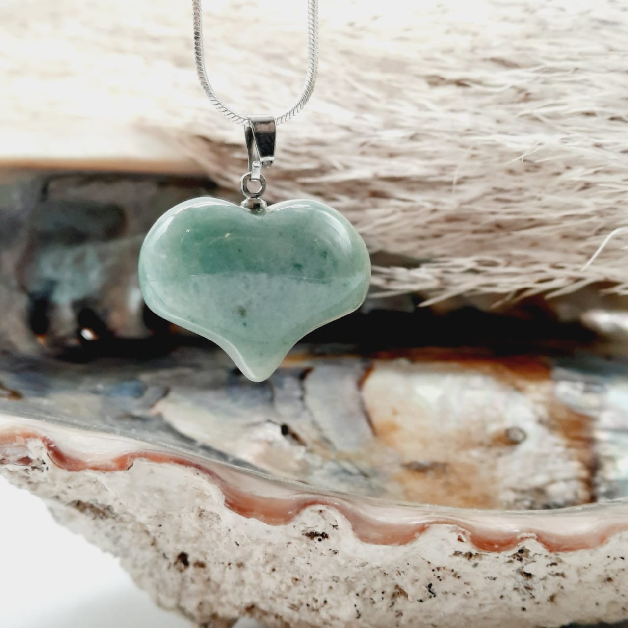 Aventurine Heart Shaped Crystal Pendant