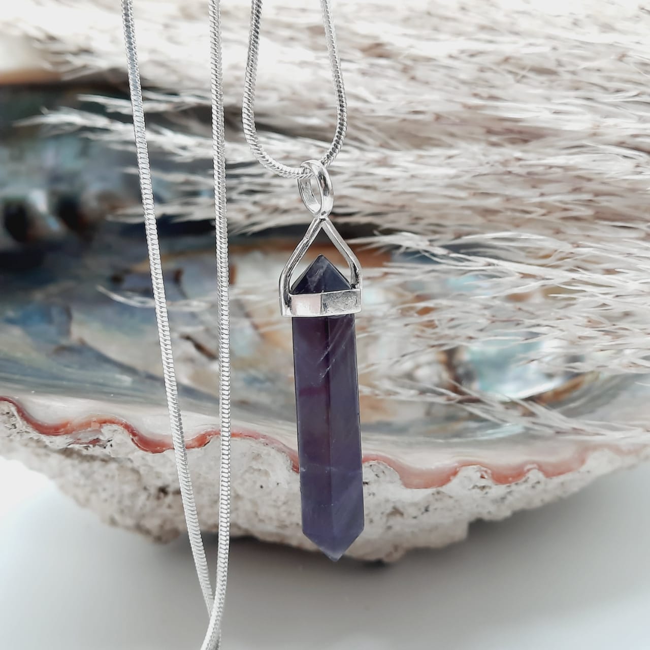 Amethyst Crystal Double Terminated Pendant