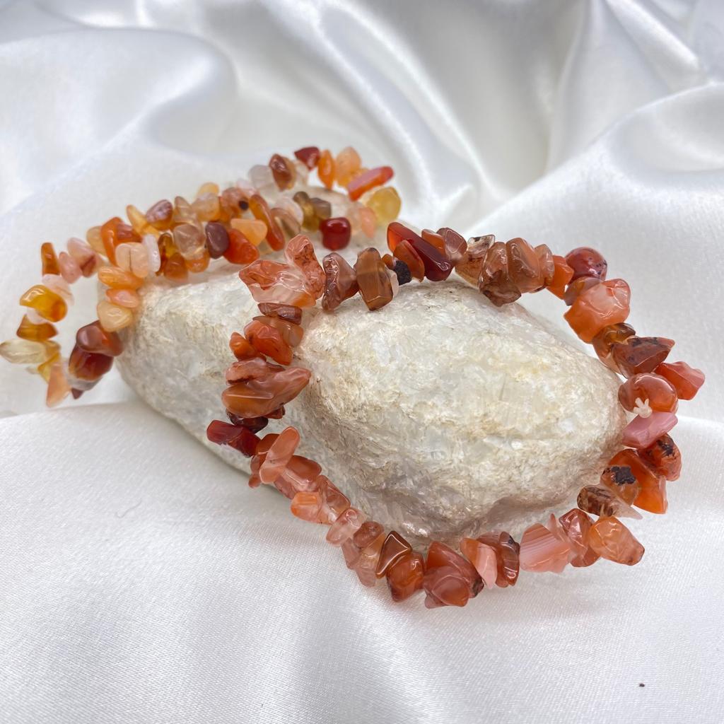 Carnelian Chip Gemstone Bracelet