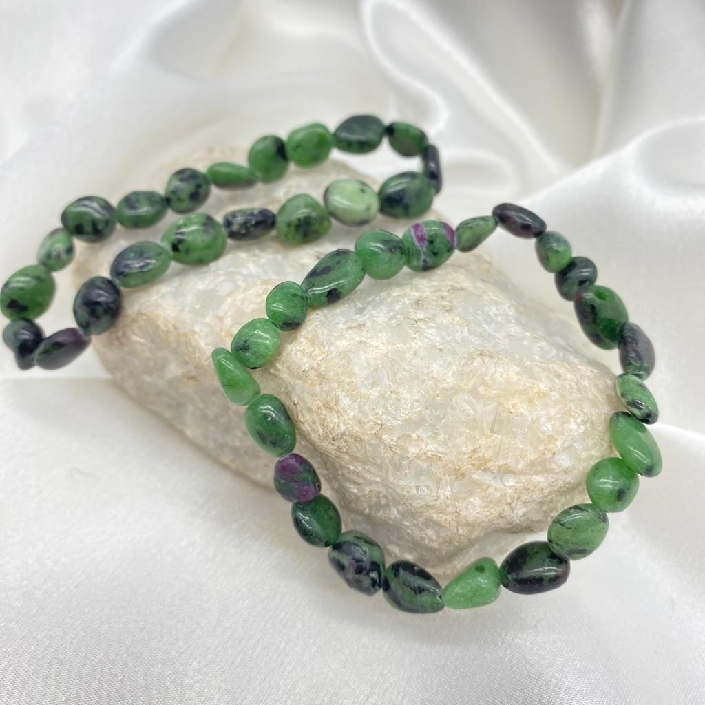 Ruby Zoisite Nugget Gemstone Bracelet