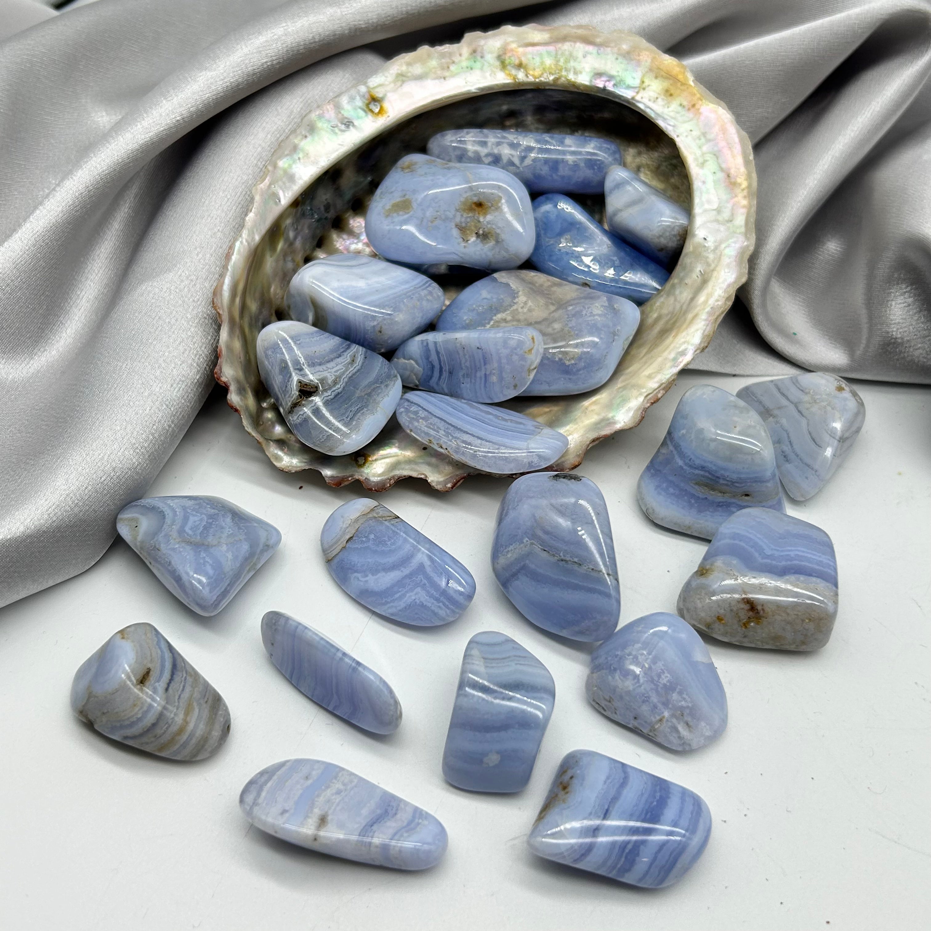 Tumbled Blue Lace Agate