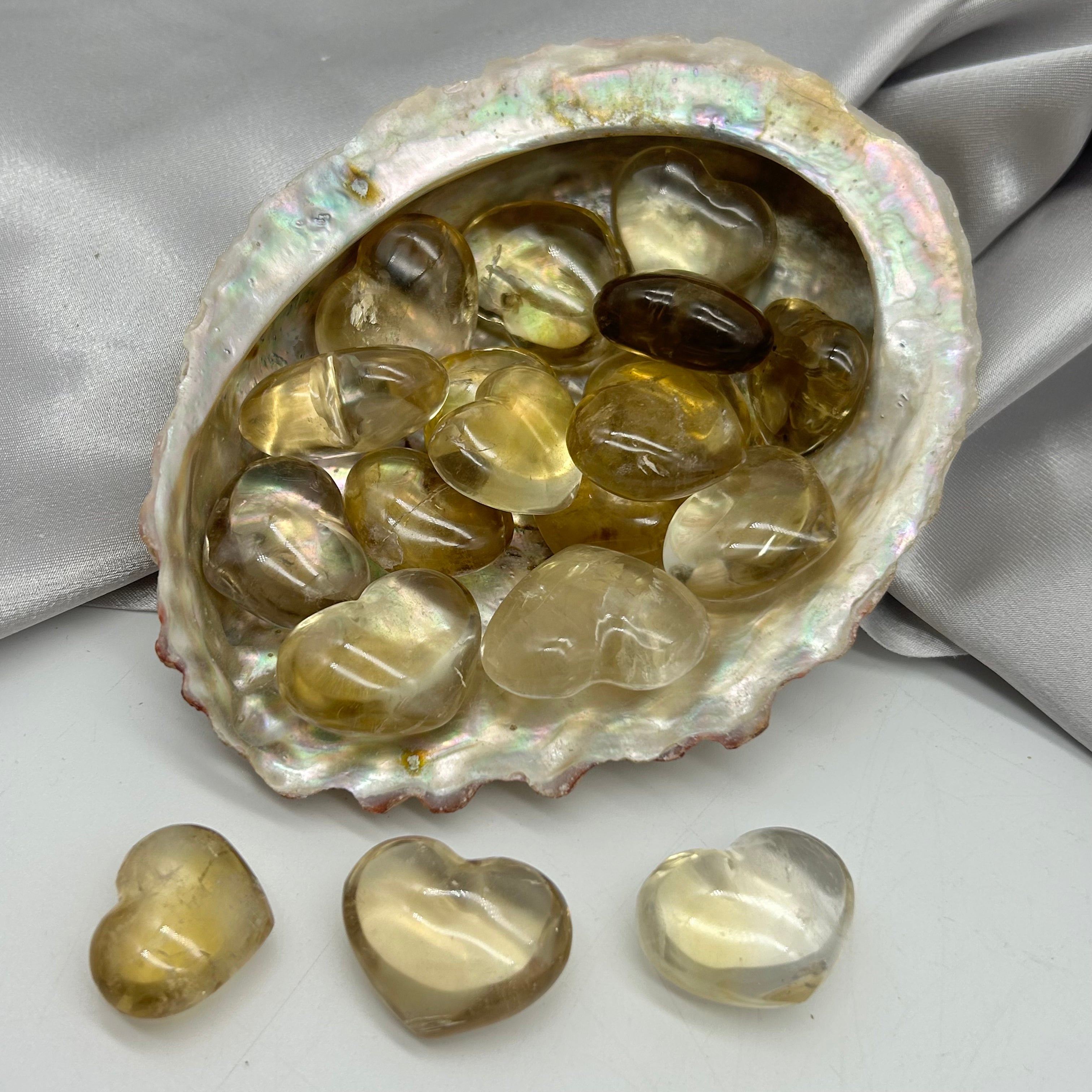 Citrine Crystal Hearts