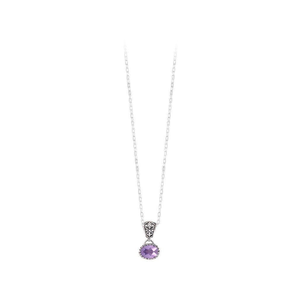 JD N70892 AMETHYST OVAL NECKLACE