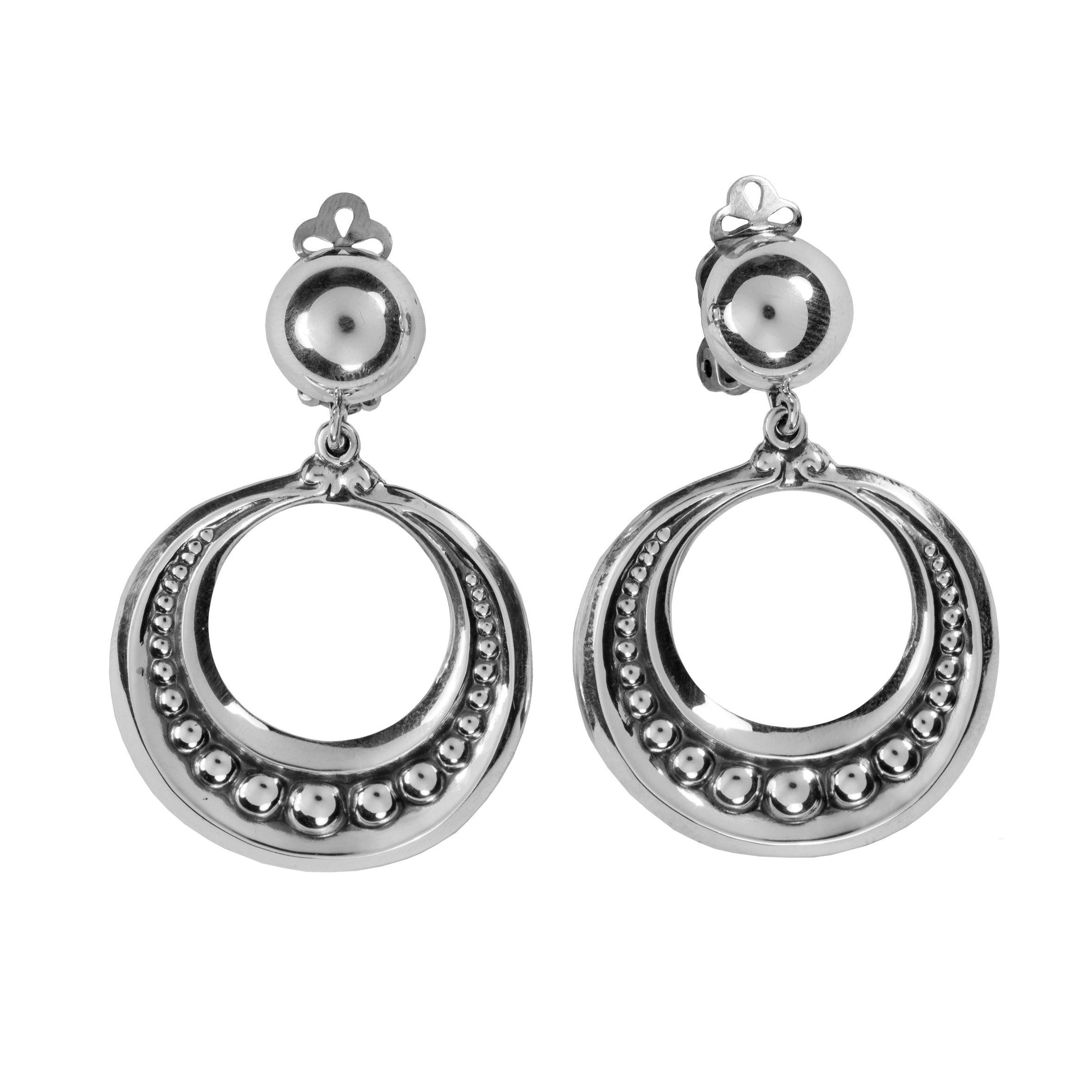 MR BEADED OPEN CIRCLE CLIP EARRINGS