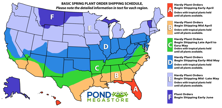 Spring Plant Order Shipping Schedule