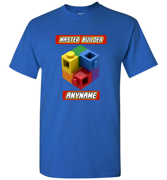 Personalized Any Name Here Master Builder Brick Toy Fan TShirt ...