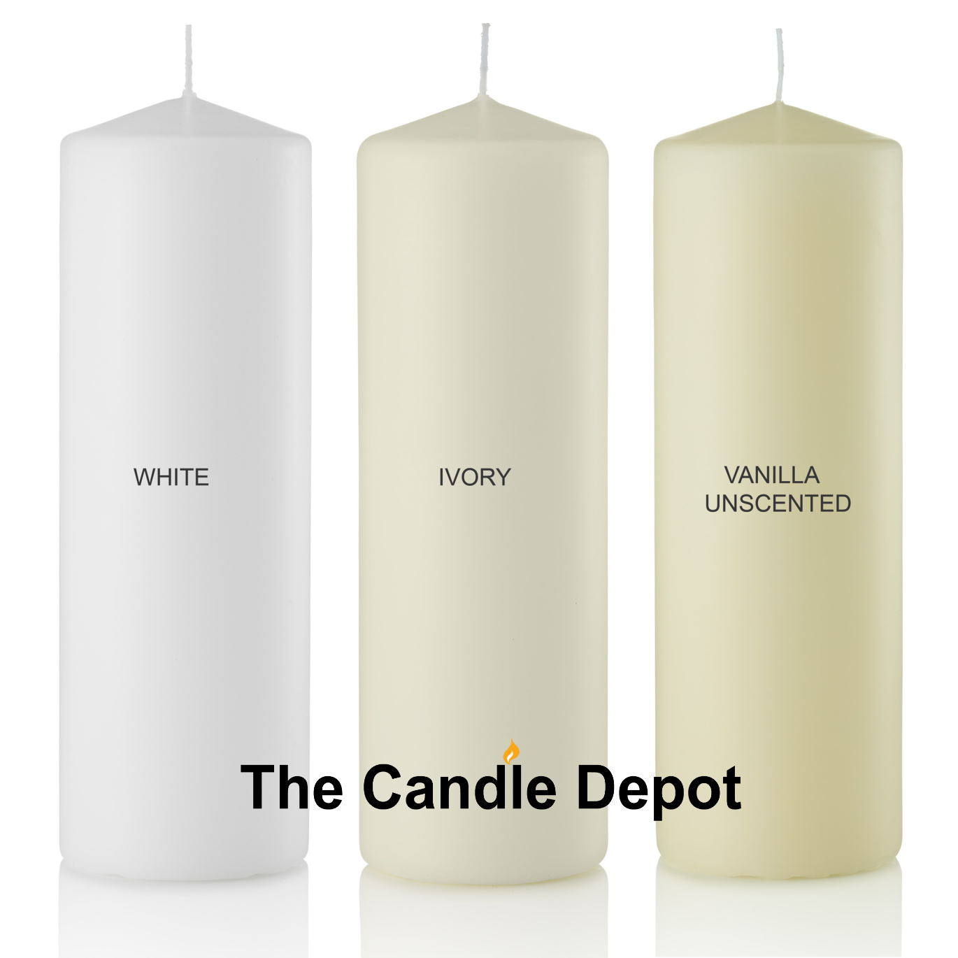 Unscented Pillar Candle Color Comparison