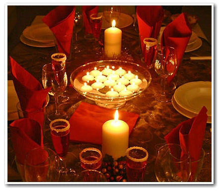Pillar and Floating Restaurant Candle Centerpiece