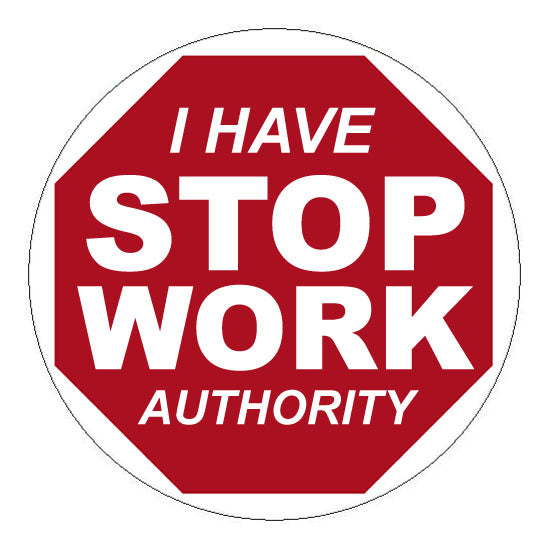 Stop Work Authority Hard Hat Sticker 2 2 Inch Circle Construction Sticker 2637