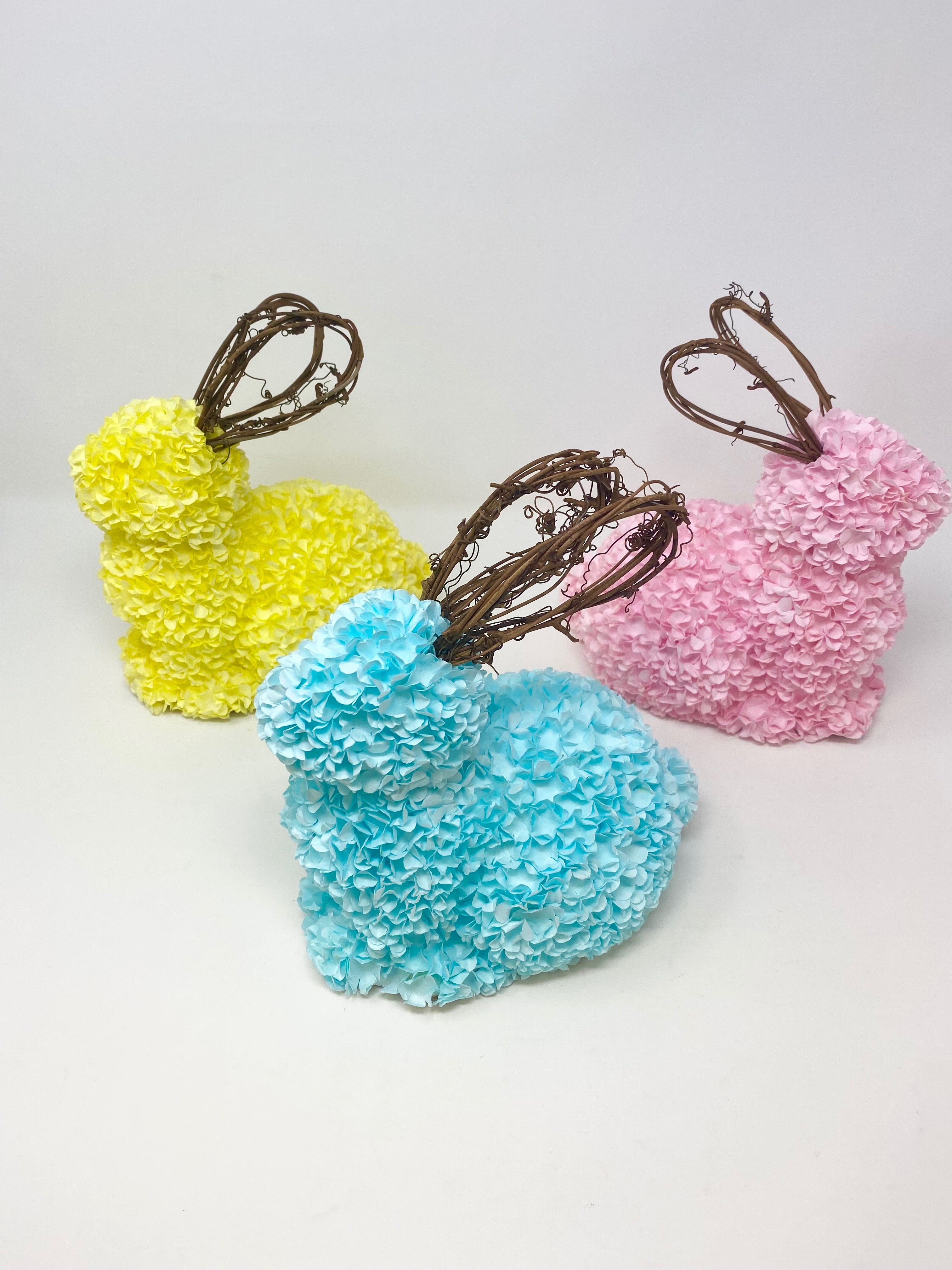 Hydrangea Bunny with Raffia Ears