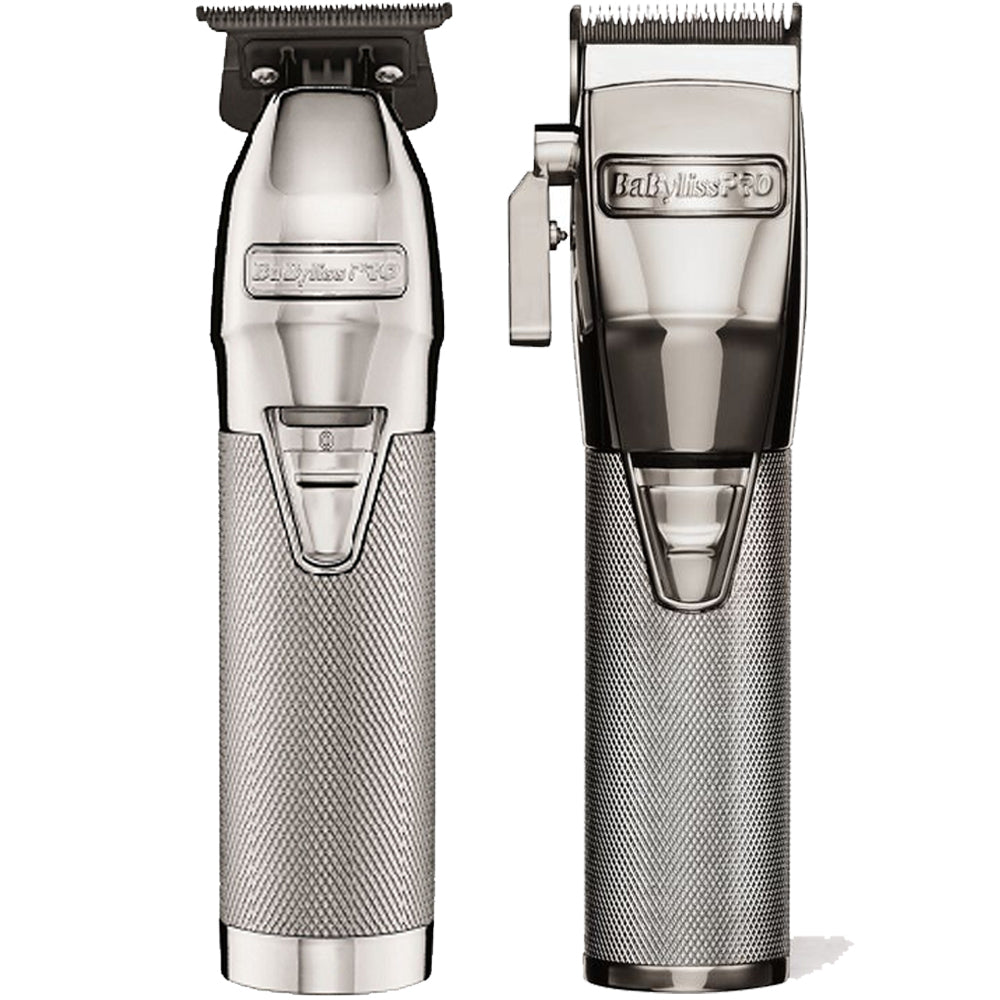 BaByliss PRO SILVER FX Skeleton Cordless Trimmer FX787S + BaByliss PRO  FX870S Cordless Clipper