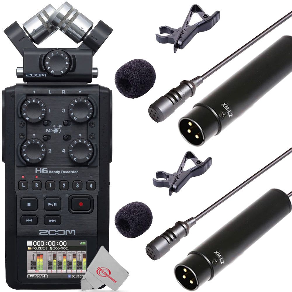 zoom recorder 2 stereo inputs lavalier mic