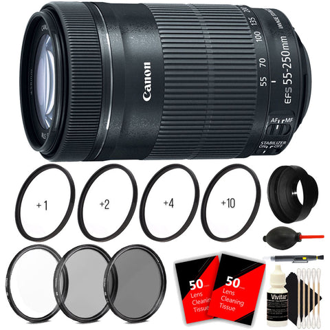 Canon Ef S 55 250mm F4 5 6 Is Stm Lens With Accessory Kit For Canon T5 The Teds Store