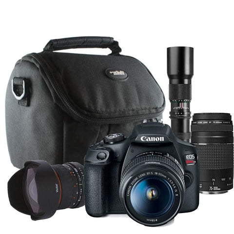 Canon Eos Rebel T7 24 1mp Dslr Camera With Canon Ef S 18 55 And Ef 75 The Teds Store