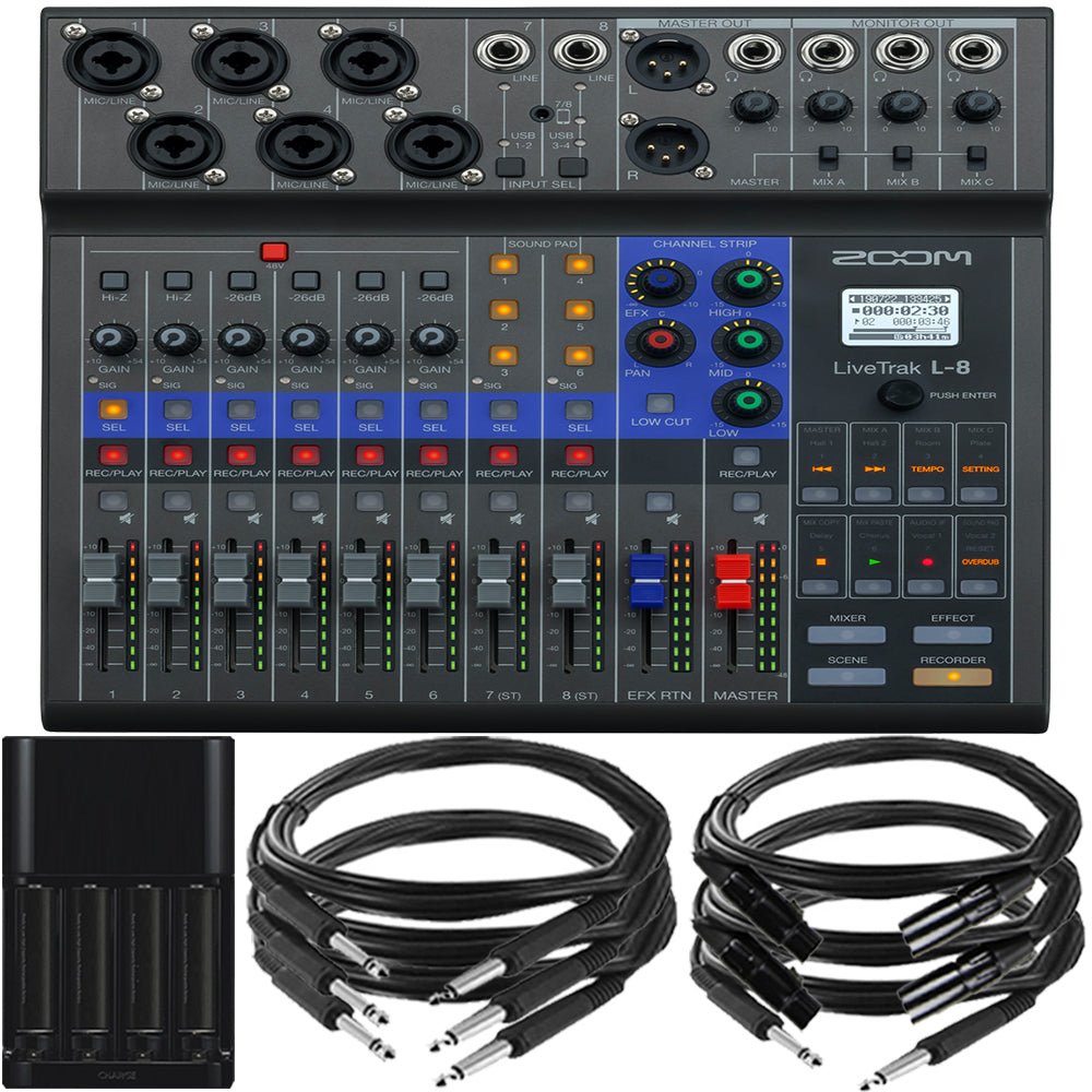 2022年最新海外 Zoom LiveTrak L-8 Portable 8-Channel Digital Mixer