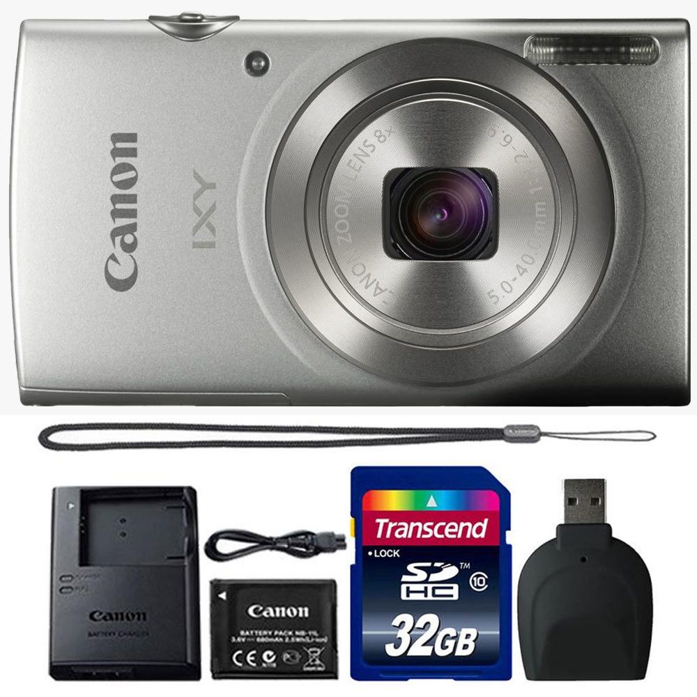 Canon Ixy 180 Digital Camera Silver With 32gb Essential Accesory Kit The Teds Store