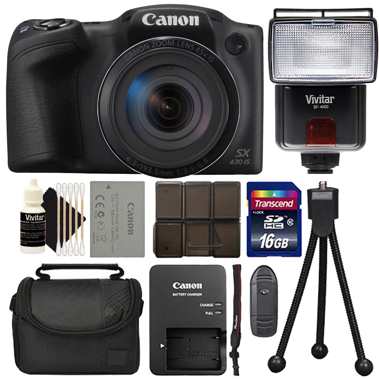Brengen voertuig paus Canon Powershot SX430 IS 20MP Digital Camera 45x Optical Zoom Black Ki –  The Teds Store