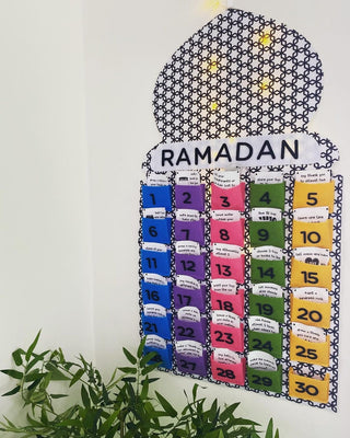 Geometric Mosque Shape Multicolour Pocket Felt Ramadan Advent Calendar, Eid Party