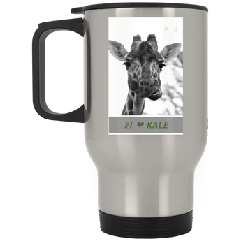 Stainless Travel Mug: Kale Giraffe