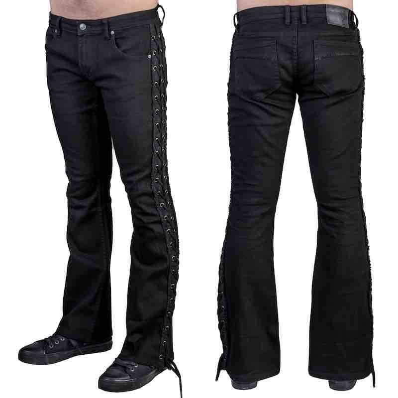 side lace jeans mens