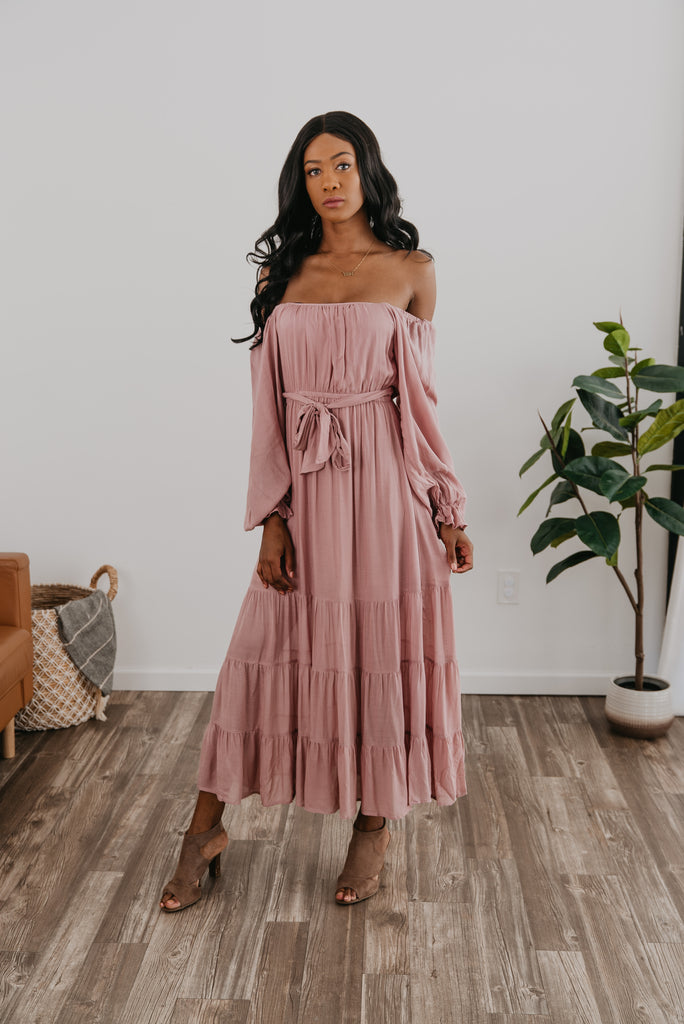 mauve dress maxi