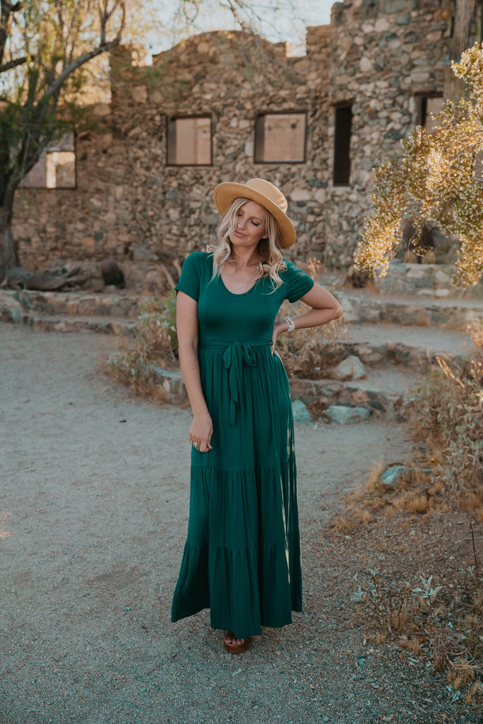 hunter green summer dress