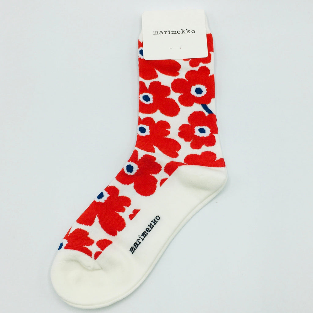 Marimekko Unikko red & white socks – Gift Chalet