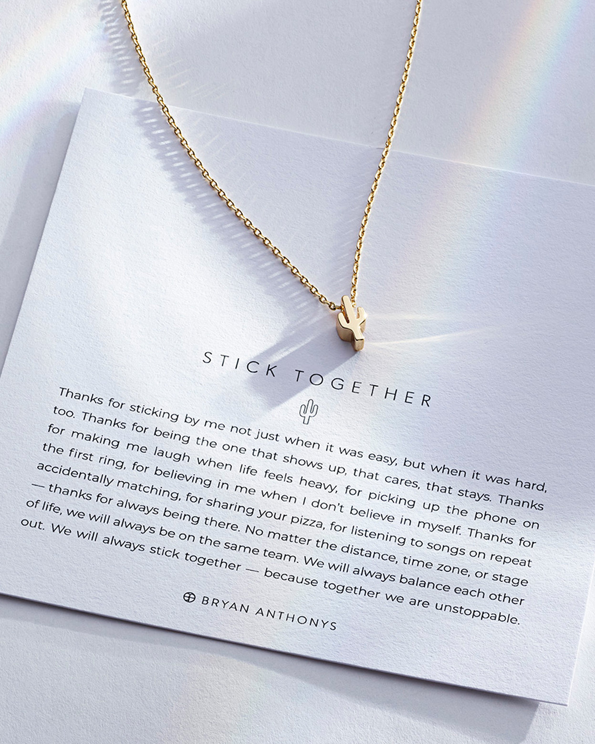 Stick Together Dainty Cactus Necklace | Bryan Anthonys