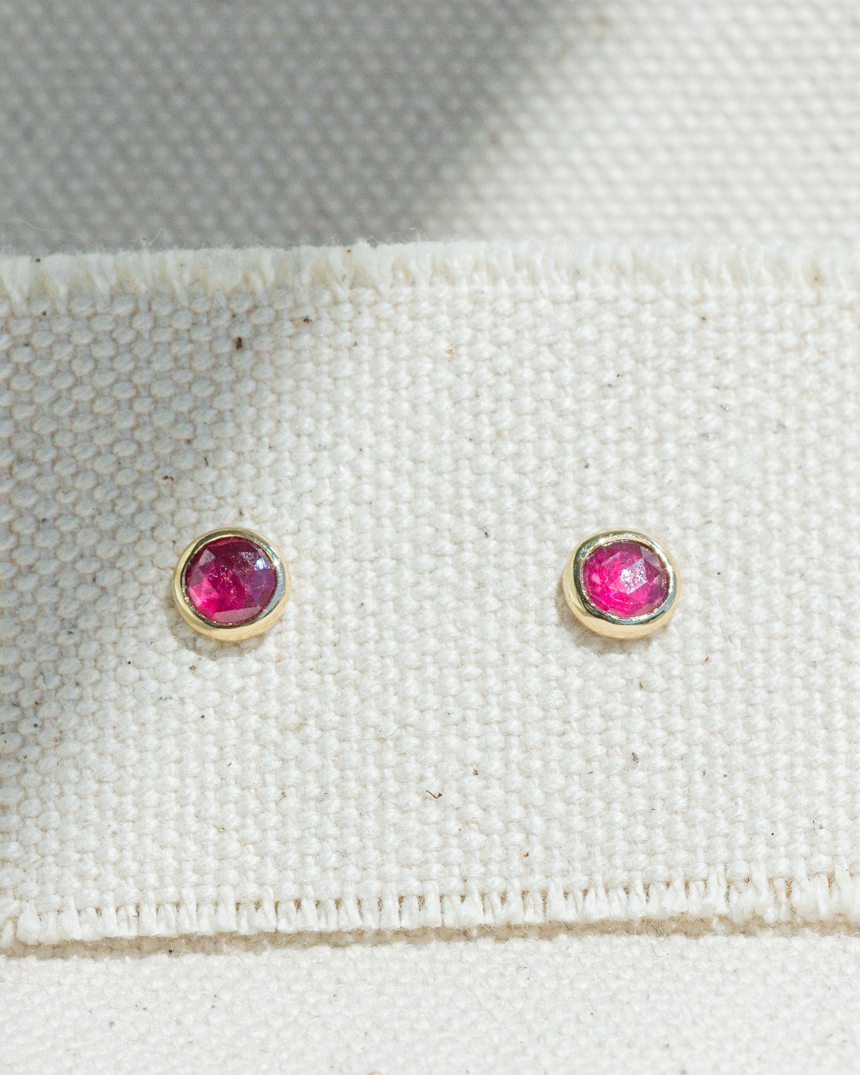 Ruby Dayira Studs in Gold