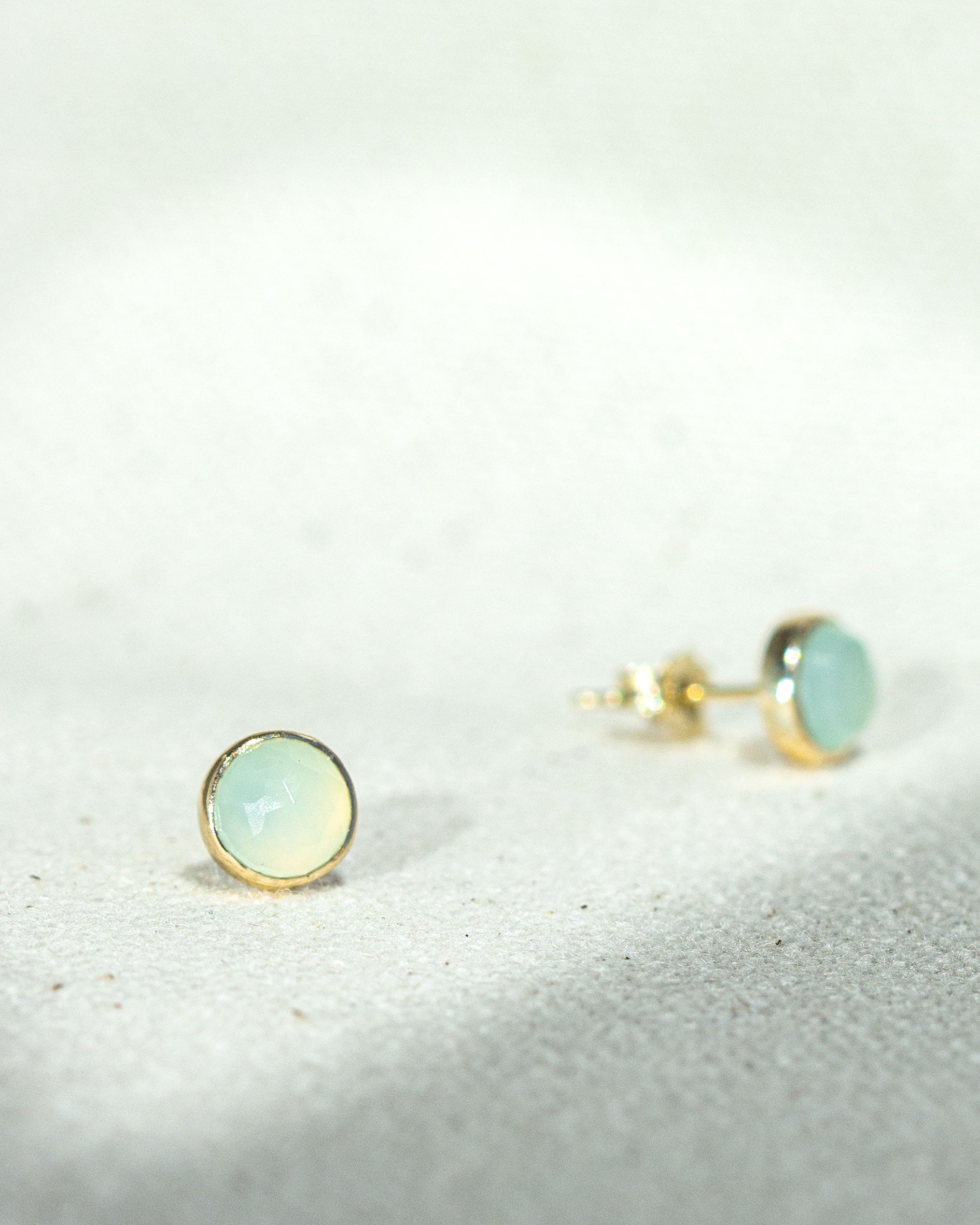 Mint Chalcedony Dayira Studs in Gold