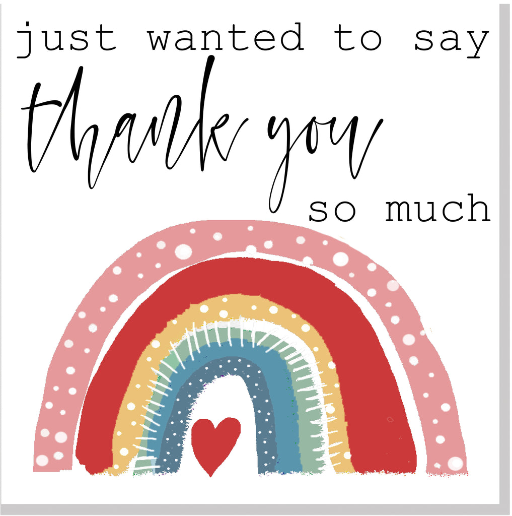 Rainbow Thank you so much... square card – Jola Designs